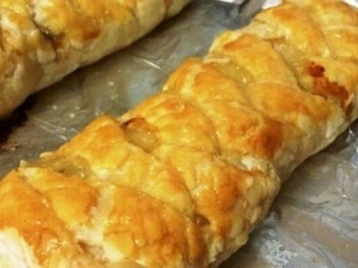 Мамины секреты Пирог-слойка с курицей и шампиньонами