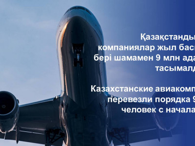 Казахстанские авиакомпании перевезли порядка 9 млн человек с начала года