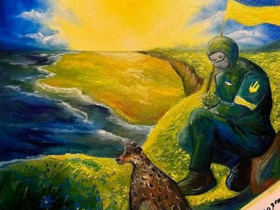 Юний Пікассо із Запоріжжя зобразив Україну та Леопарда на шляху до Перемоги (фото)