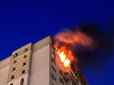Над Киевом уничтожили более 20 дронов: из-за обломков возник пожар в многоэтажке, погиб человек (ФОТО)