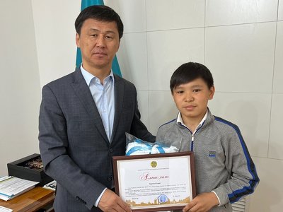 Юный джитсер из Караганды получил благодарственное письмо министра культуры и спорта