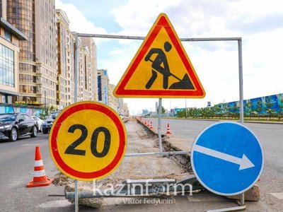 Участки на двух перекрестках перекрыты на ремонт в Астане