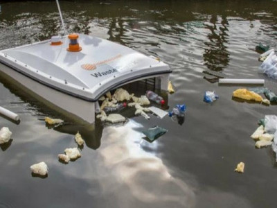 Робот уборщик мусора в водоемах (Видео)