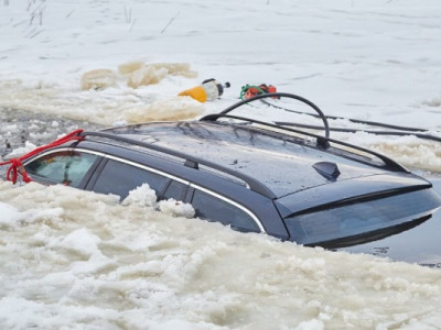 В Западно-Казахстанской области автомобиль с людьми утонул в реке