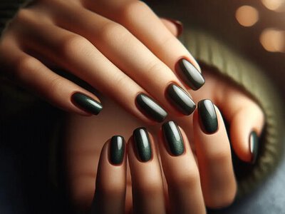 Тёмно-зелёный маникюр — то, чего не хватает вашему осеннему образу