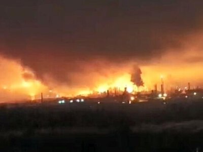 В Тульской области РФ после атаки дронов произошел пожар на заводе синтетического каучука