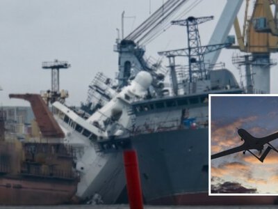 Украина поразила российский боевой ледокол Пурга: фото и видео