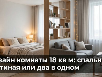 Спальня-гостиная 18 кв. м: планировка, зонирование и ди
