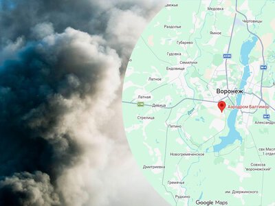 Ночью под атакой оказался военный аэродром Балтимор в Воронеже: там поднимается дым