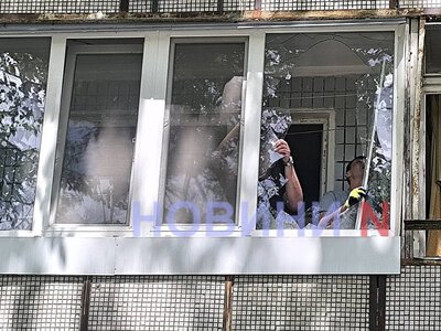 Появились первые фото с места взрыва сбитого «шахеда» в Николаеве 