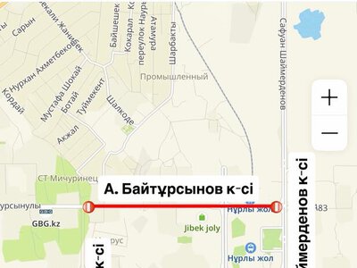 В Астане временно перекроют участок улицы Ахмета Байтурсынова
