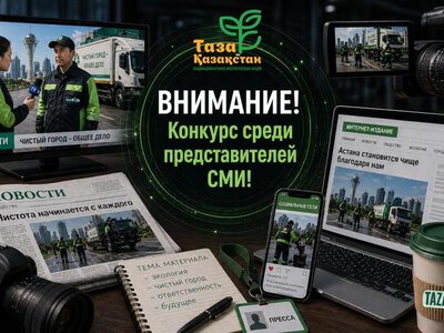 «Таза Қазақстан – Таза Астана»: продолжается конкурс среди представителей СМИ ко Дню столицы