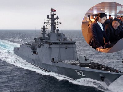Ким Чен Ын вместе с дочерью проинспектировал новый эсминец (фото)