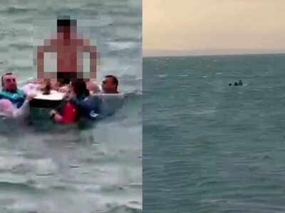  Полицейский спас иностранных туристов во время шторма на Алаколе 