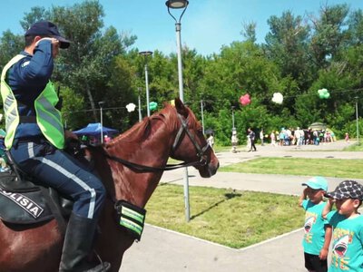  Конная полиция обеспечивает безопасность в области Абай 