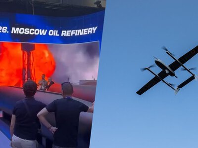 У россиян истерика: на международной выставке вооружений в Париже показали кадры ударов ВСУ по Москве