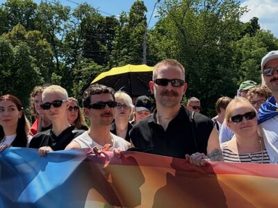 Владимир Завадюк принял участие в юбилейном марше Киев-Прайд вместе со своим бойфрендом