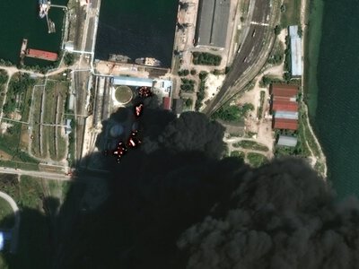 Спутниковые снимки объектов в Крыму и на подходах к нему после ударов ВСУ