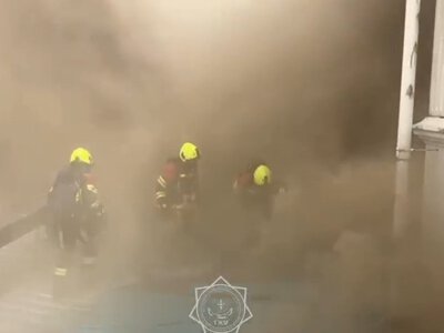  Огнем охватило пиццерию в Алматы 