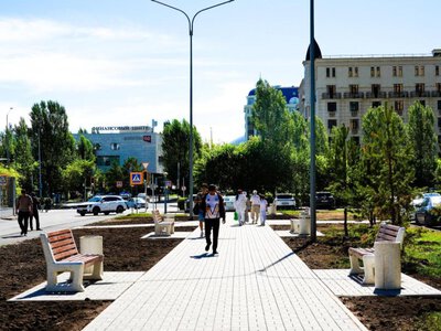  В Астане открыли новую аллею в честь Дня Конституции 