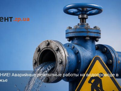 ВНИМАНИЕ! Аварийные ремонтные работы на водопроводе в Запорожье