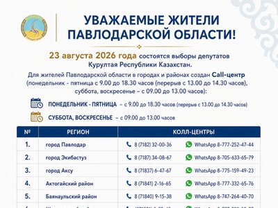 Уважаемые жители Павлодарской области!