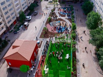  Более 30 новых дворов, скверов и спортплощадок открыли в Астане ко Дню города 