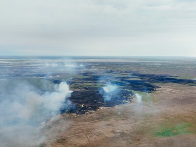 Возгорание камыша на границе Исатайского и Махамбетского районов ликвидировано