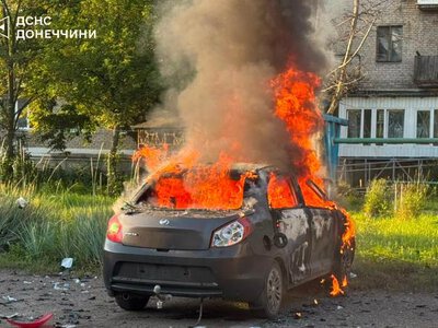 Сегодня утром российский дрон атаковал авто в Славянске