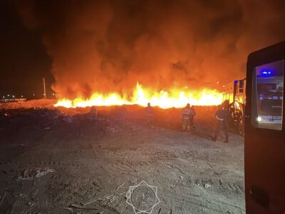  Крупный пожар произошел на мусорном полигоне в Астане 