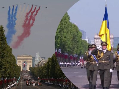 Украинские военные впервые приняли участие в параде, посвященном Дню взятия Бастилии: исторические кадры