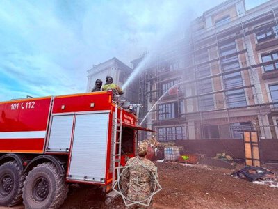 В Астане полностью ликвидировали пожар в строящемся здании 