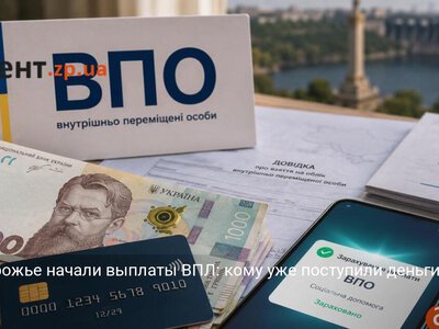В Запорожье начали выплаты ВПЛ: кому уже поступили деньги за июль