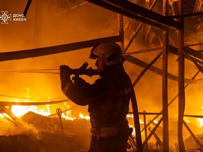 Ликвидация последствий ночной атаки на Киев