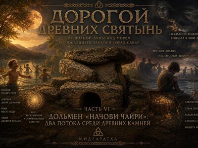 Дорогой древних святынь: от полной Луны над морем до последнего заката в горах Сакар. Часть VI. Дольмен Начови чаири: два потока среди древних камней (+Видео)