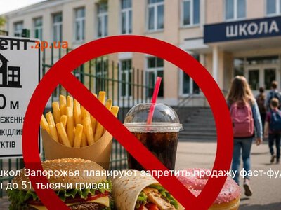 Возле школ Запорожья планируют запретить продажу фаст-фуда: штрафы до 51 тысячи гривен