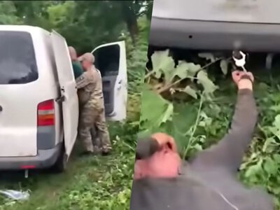 В Хмельницкой области сотрудники ТЦК пристегнули отца военнослужащего наручниками к автомобилю
