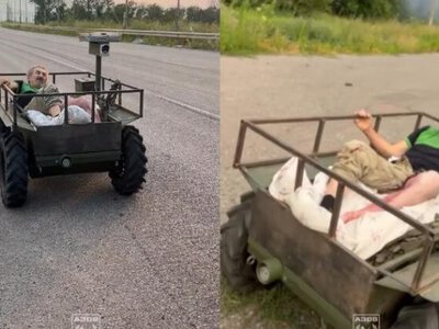Украинские военные с помощью наземного робота эвакуировали раненого мирного жителя