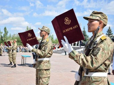 185 военнослужащих Национальной гвардии МВД РК приняли Военную присягу в Астане