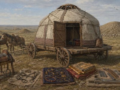 Средневековый кемпер: в Казахстане нашли старинный дом на колесах