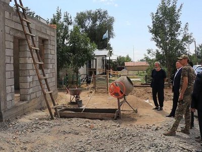 В селе Бестерек строится новый пожарный пост