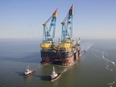 В Чёрном море смонтировали платформу крупнейшего газового проекта ЕС