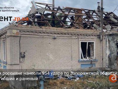 За сутки россияне нанесли 954 удара по Запорожской области: есть погибший и раненый