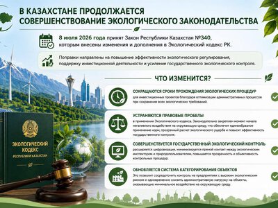 В Казахстане продолжается совершенствование экологического законодательства