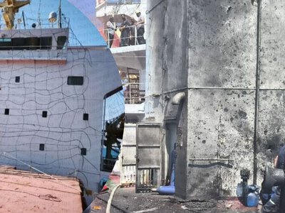 Атака у Новороссийска: как выглядит поврежденное турецкое судно MV Gulluk