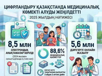 8,5 млн электрондық анықтама және 5,6 млн онлайн қабылдауға жазылу: цифрландыру Қазақстанда медициналық көмекті алуды жеңілдетті