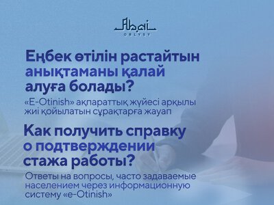 Ответы на вопросы, часто задаваемые населением через информационную систему «е-Otinish»