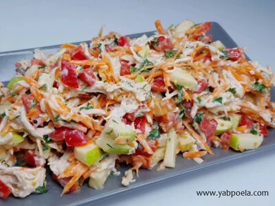 Салат із куркою, яблуком і йогуртовою заправкою: легка вечеря без майонезу