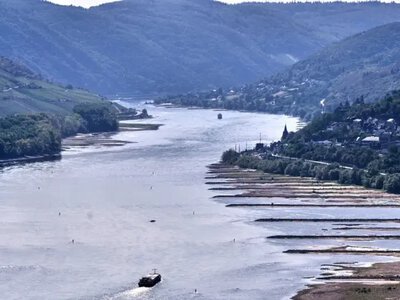  Засуха почти остановила судоходство на Рейне в Германии 