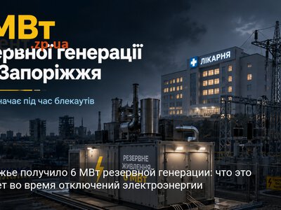 Запорожье получило 6 МВт резервной генерации: что это означает во время отключений электроэнергии